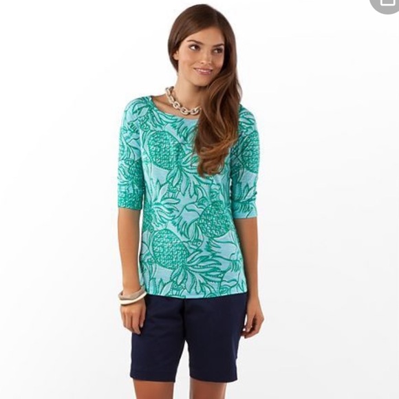 Lilly Pulitzer Tops - Lilly Pulitzer Pineapple 3/4 sleeve shirt